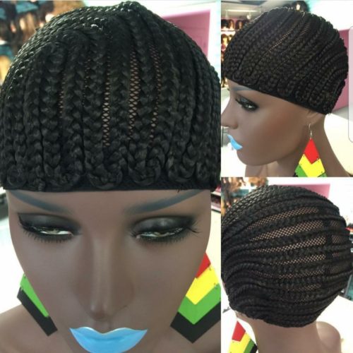 braided cap for crochet braid and weaves