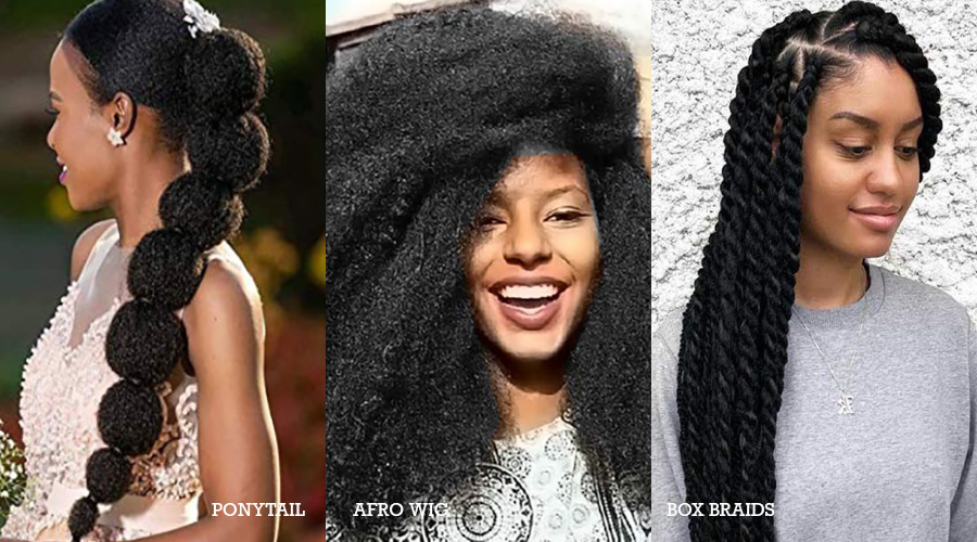 Three Marley Hair Extensions Hair Styles