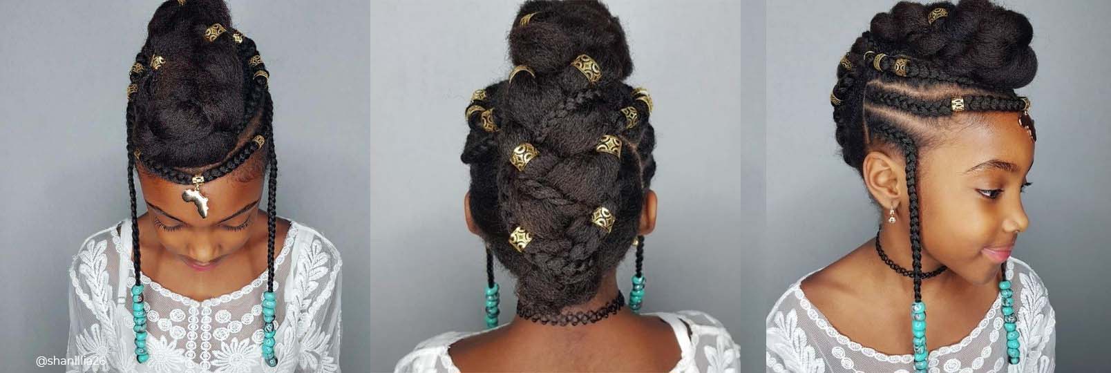 Twisted Updo with Braids Hairstyles For Teenage Black Girls