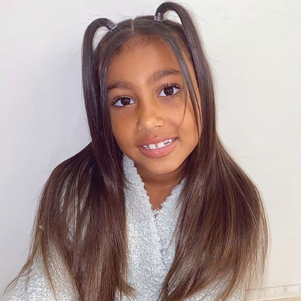 North West Hairstyles Two Straight Ponytails